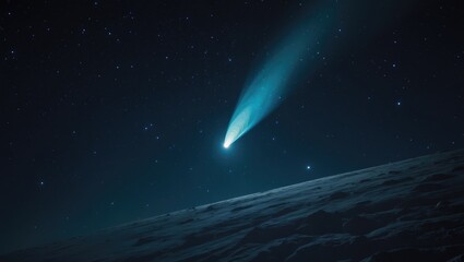 The night sky showcases Comet Lovejoy's brilliant passage, a cosmic collision event extending 6.7 degrees, brighter than the full Moon.