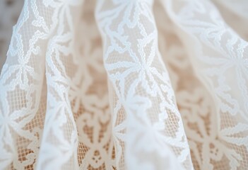 Obraz premium close up of a white lace curtain