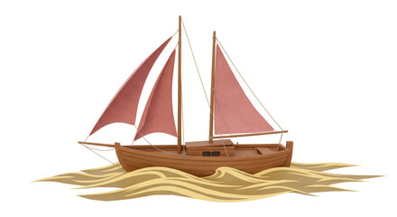 Isolated Sail Boat
