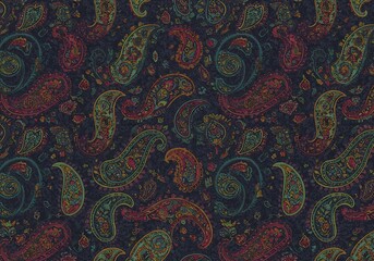 Night Paisley Abstract Background
