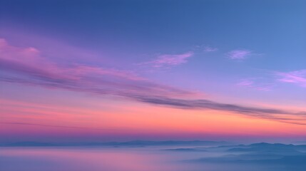 Obraz premium Radiant Afterglow Sky Composition with Luminous Clouds Transitioning at Dusk – Immersive Visual for Digital Wellness and Metaverse Branding