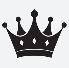 crown silhouette vector art illustration