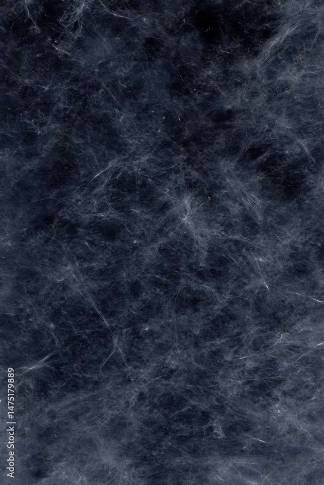 Poster abstract texture of dark blue with white fibers creating a nebula effect macro shot for backgrounds 