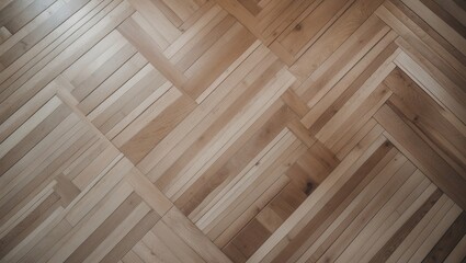 Fototapeta premium Patterned wooden floor with a checkered design using small square blocks