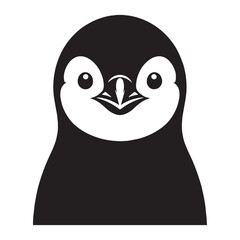 Chilly Antarctic Penguin silhouette in motion – Penguin illustration – Minimalist Penguin vector – Bird silhouette

