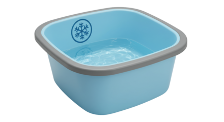 Isolated Blue Plastic Tub Snowflake