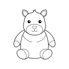 Obraz premium Plush Animal Outline Line Art Vector Drawing