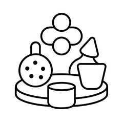 Play Doh Modeling Set Line Art Vector Design