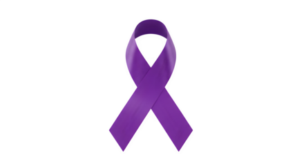 Purple Awareness Ribbon Isolated on White Background, Violet Support Ribbon Symbol on white background, Purple Ribbon Awareness Icon