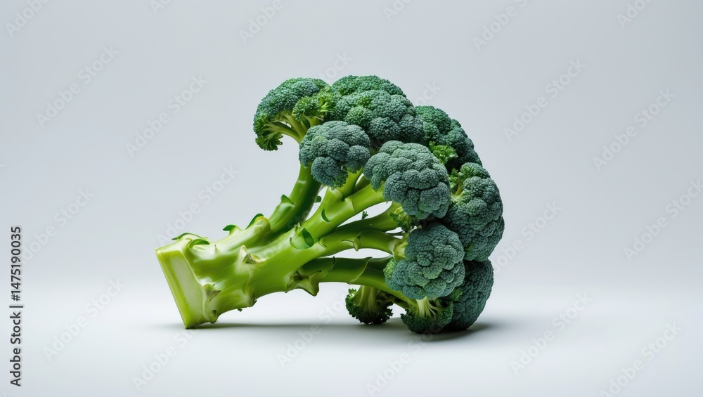 Poster raw broccoli slice with freshness on white background