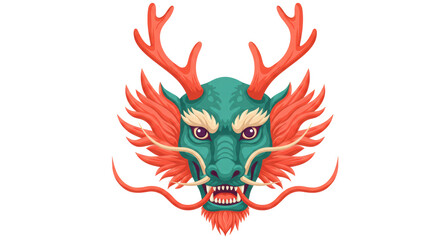 Isolated Dragon Head Illustration