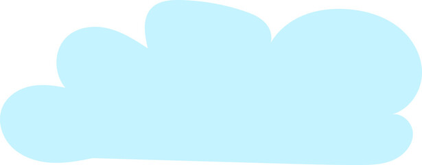 Cute cartoon blue cloud icon