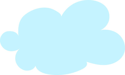 Playful blue cloud line drawing