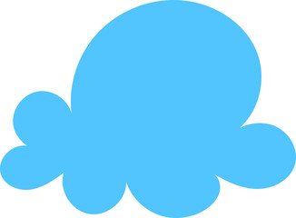 Rounded cute blue cloud illustration