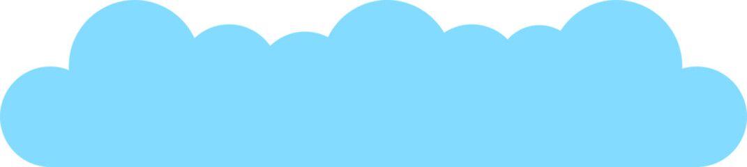 Minimalist blue cartoon cloud