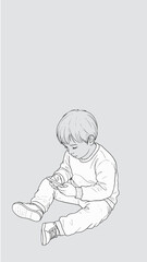 A baby playing_Axonometric view