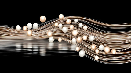 background with floating glowing orbs and motion blur