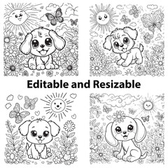 Dog Coloring pages for kids