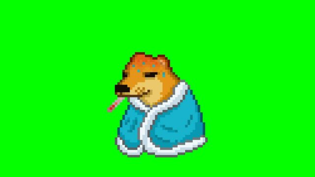 Sick dog, pixel art animation meme 