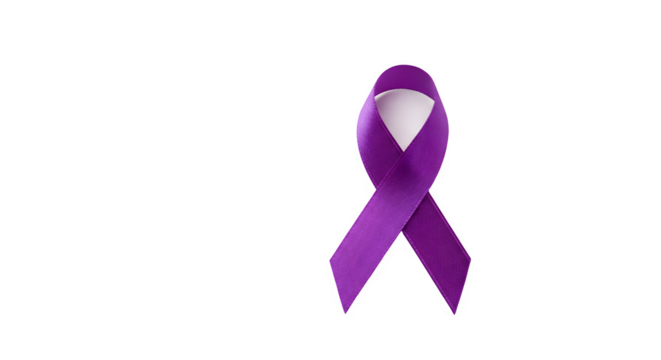 Purple Awareness Ribbon Isolated on White Background, Violet Support Ribbon Symbol on white background, Purple Ribbon Awareness Icon