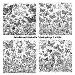 Butterfly coloring pages for kids