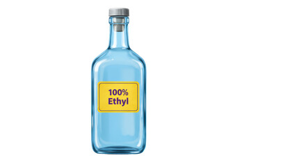 Isolated Bottle with Label 100% Ethyl