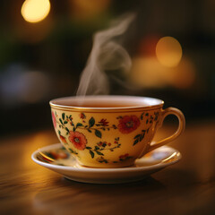 Fototapeta premium Cup of tea beverage saucer coffee.
