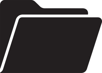Folder Icon Silhouette Black Vector | Simple File & Document Storage Icon