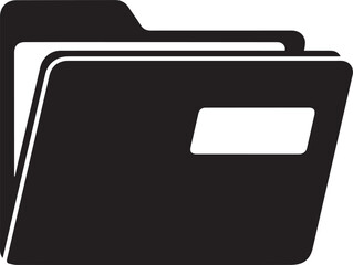 Folder Icon Silhouette Black Vector | Simple File & Document Storage Icon