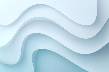 Obraz premium Abstract Light Blue and White Paper Cut Waves Background with Depth