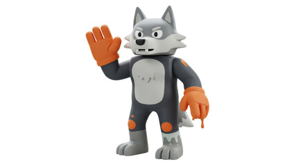 Isolated Cartoon Wolf