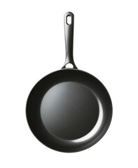 Modern nonstick frying pan with handle isolated on a transparent background for cooking and culinary concepts