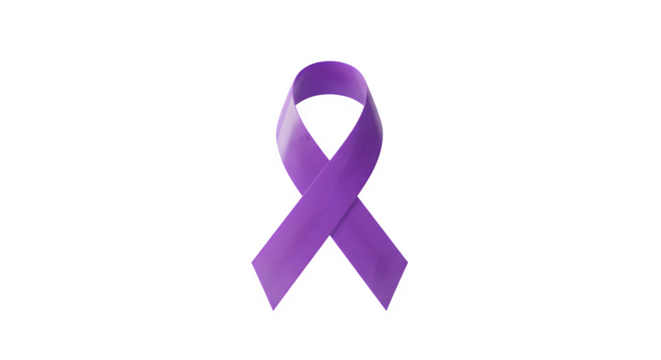 Purple Awareness Ribbon Isolated on White Background, Violet Support Ribbon Symbol on white background, Purple Ribbon Awareness Icon