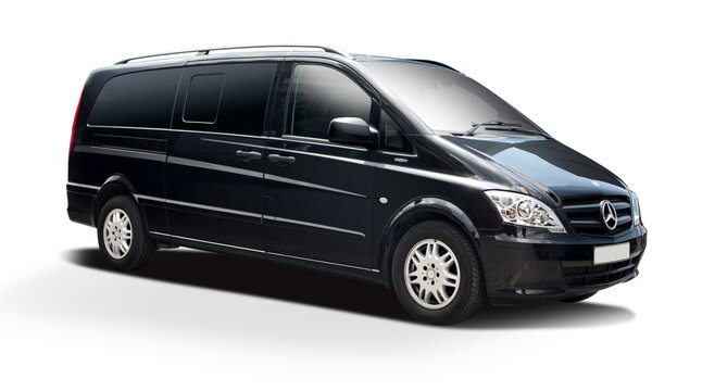 Mercedes-Benz Vito minibus isolated on transparent background. PNG