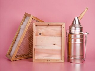 Beekeeping tools arranged for World Bee Day celebration and education