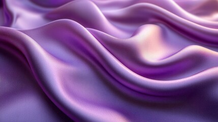 Fototapeta premium Flowing waves of purple fabric, soft and elegant, catching light and shadow, with gentle curves