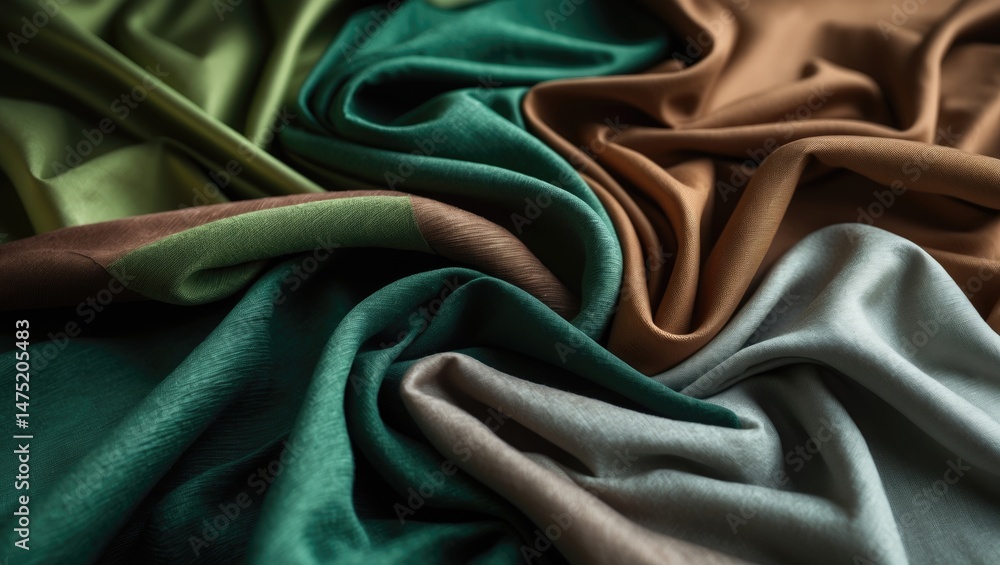 Aufkleber modern fabric palette with woven textures and abstract design