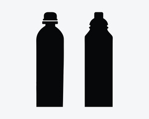 Professional plastic bottle black symbol. Vector flat style silhouette on white background