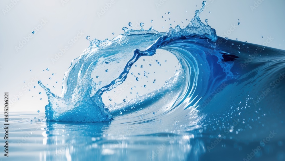 Poster water splashing in a standalone shot