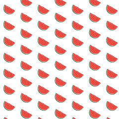 Summer pattern with watermelon. Vector illustration.