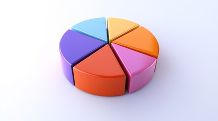 Obraz premium A visually appealing D pie chart featuring interactive segments, where colors change upon hovering, symbolizing a modern approach to data representation.