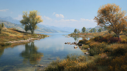 Fototapeta premium Scenic Lake In