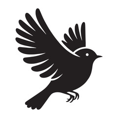 Early Morning Robin silhouette with subtle hues – Robin illustration – Minimalist Robin vector – Bird silhouette

