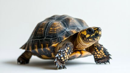 Fototapeta premium Turtle isolated on white background. Reptile species or tortoise. ( Clipping path )