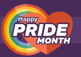 Happy Pride Month – banner, poster, card, vector illustration