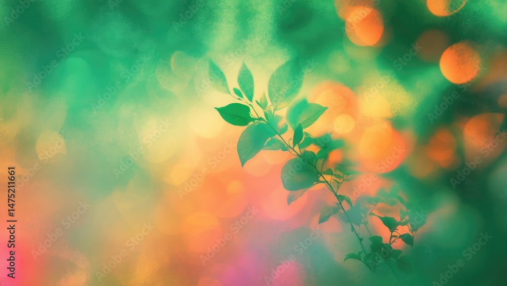 Poster Colorful abstract nature gradient backdrop with soft blur effect for summer banners and textured digital overlay.