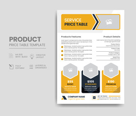 Price Table Flyer Design