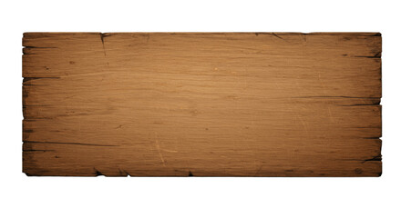 Obraz premium Realistic vintage wood sign with aged texture, isolated for use in restaurant branding, rustic mockups, or signage templates