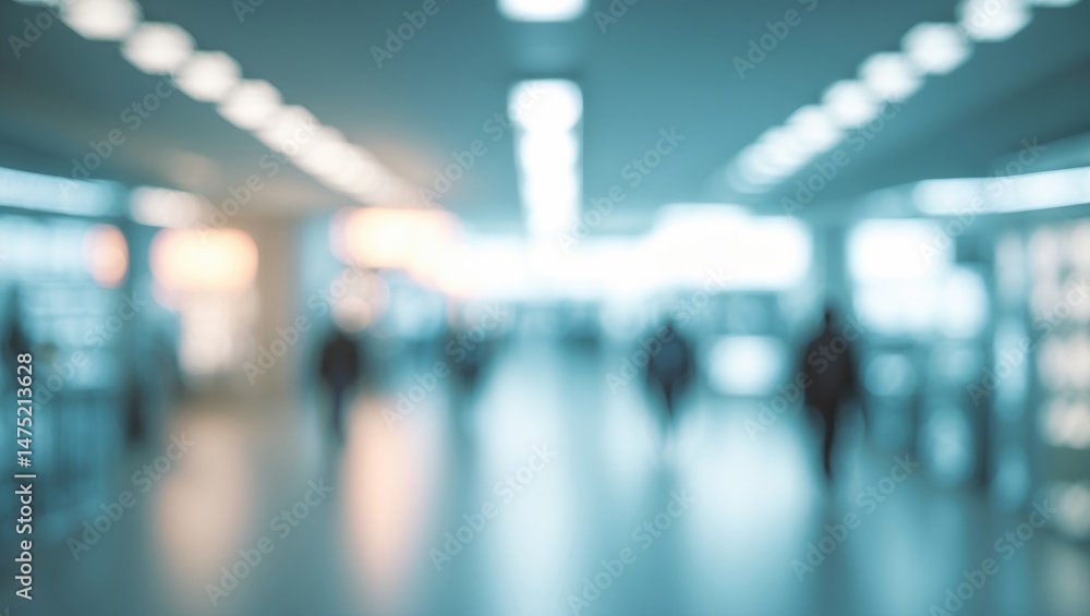 Poster open retail space featuring shiny surfaces and abstract lighting effects