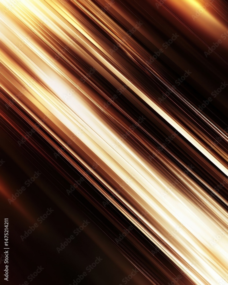 Poster abstract diagonal light streaks creating motion blur effect in shades of brown and gold for modern b